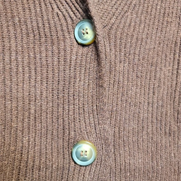Chriselle Lim Cardigan Sweater Women Small Brown Cleo Button Ribbed Knit Cozy - Picture 5 of 14